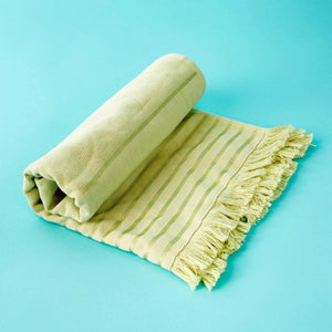 NOVICA Green Oasis Turkish Cotton Towel