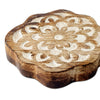 NOVICA Hand Carved Floral Wooden Hand Mirror