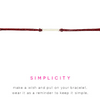 Dogeared Simplicity Small Bar Maroon Linen Bracelet - ONLY 3 LEFT IN STOCK