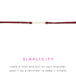 Dogeared Simplicity Small Bar Maroon Linen Bracelet - ONLY 4 LEFT IN STOCK