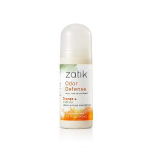 Zatik Odor Defense Roll On Deodorant Orange and Vetiver (set of 2)